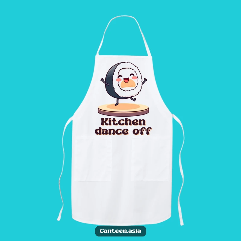 Funny Sushi Roll Apron: Dancing Stage Design, Fun Cooking Funny Gift