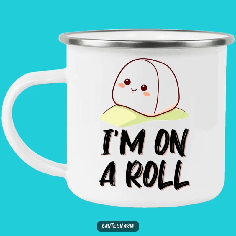 Funny Onigiri Rolling Camping Mug - Hilarious Outdoor Gift for Rice Ball Fans