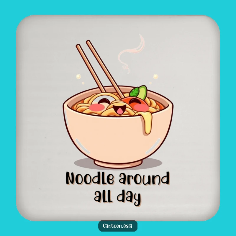 Funny Ramen Grin Drink Coaster - Protect Surfaces with This Playful Funny Gift