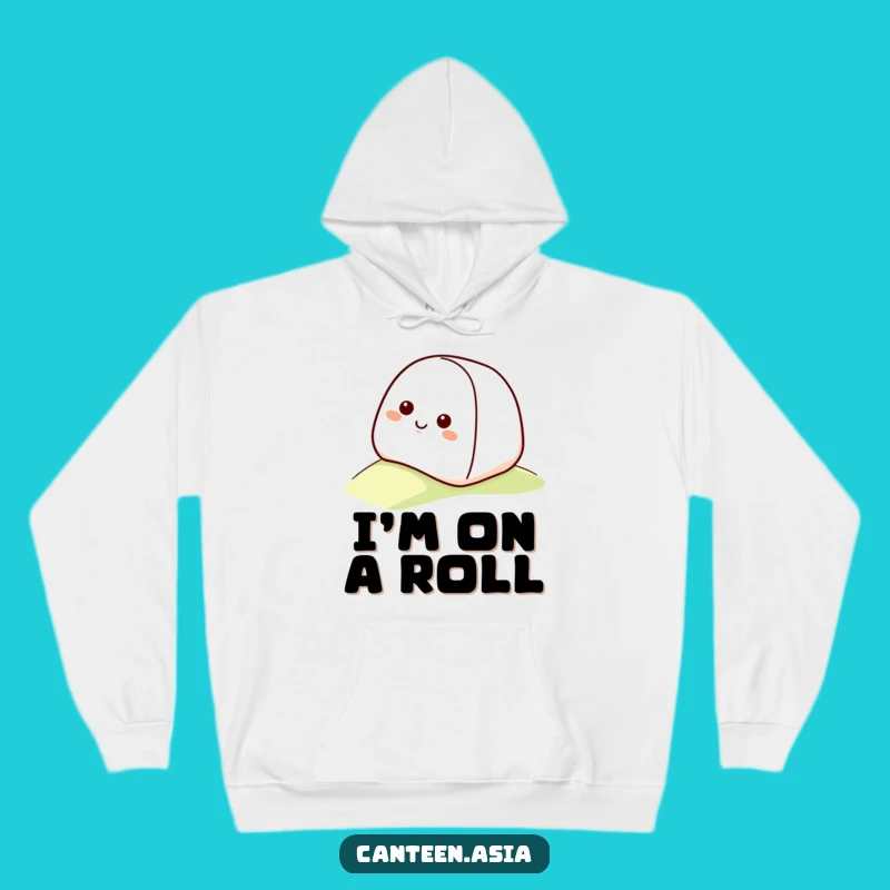 Funny Onigiri Rolling Hoodie - Cozy and Hilarious Rice Ball Apparel