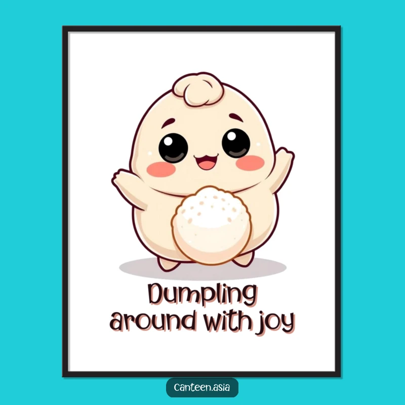 Funny Free Printable Wall Art: Bouncing Dumpling Downloadable Art for Whimsical Decor