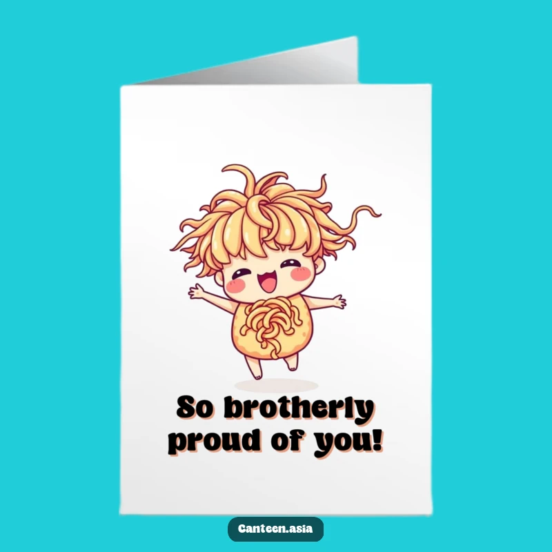 Free Printable Funny Ramen Congrats Card - Dancing Noodles Downloadable Celebration