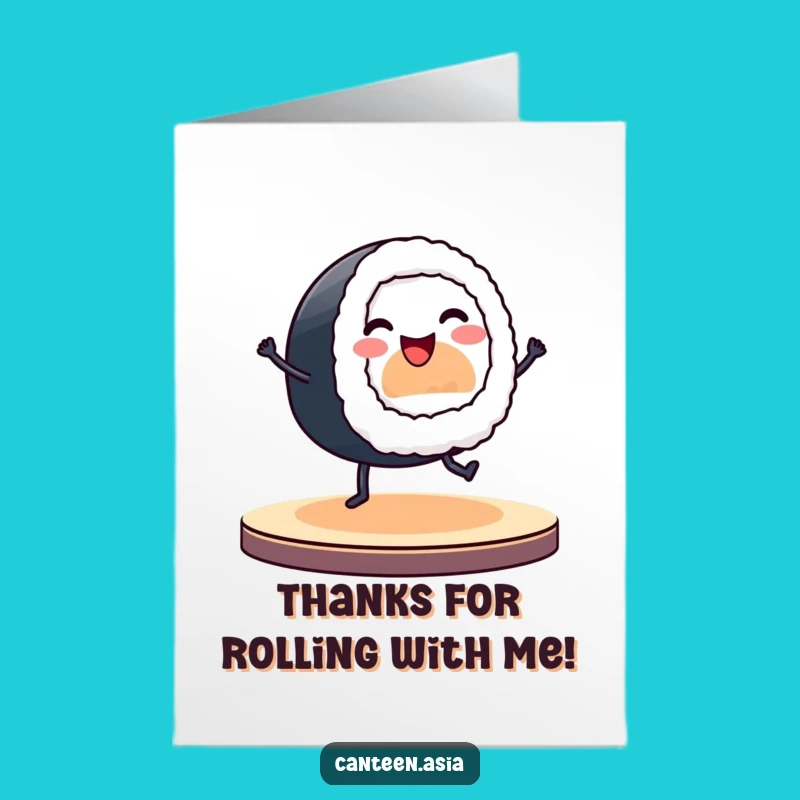 Free Printable Thank You Card: Sushi Roll's Thank You Dance!