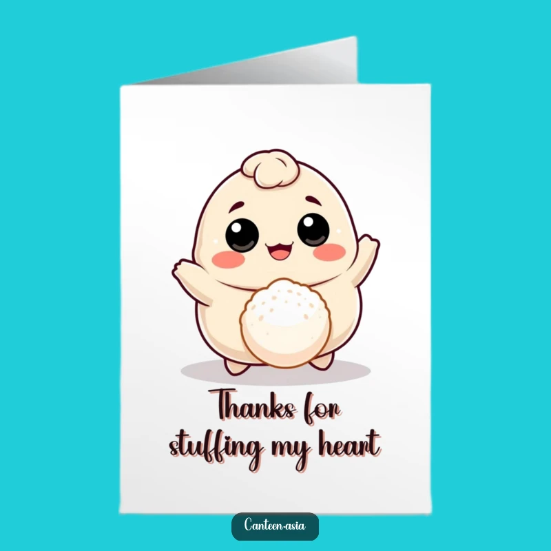 Free Printable Thank You Card: Bouncing Dumpling Gratitude for a Funny Downloadable Gift