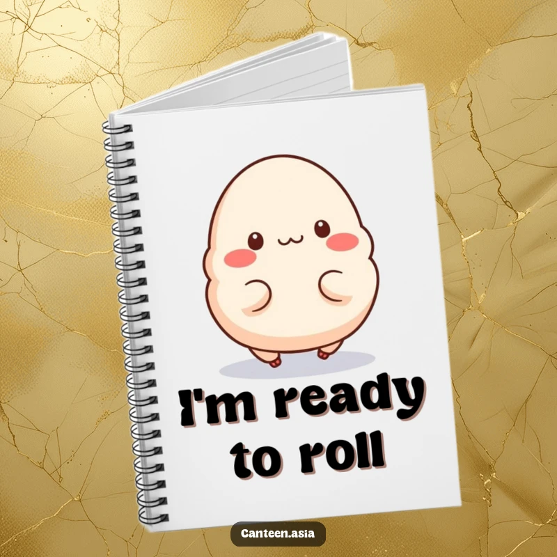 Funny Notebook: A dumpling with tiny legs in a cheerful hop, ready to record your energetic thoughts and ideas.